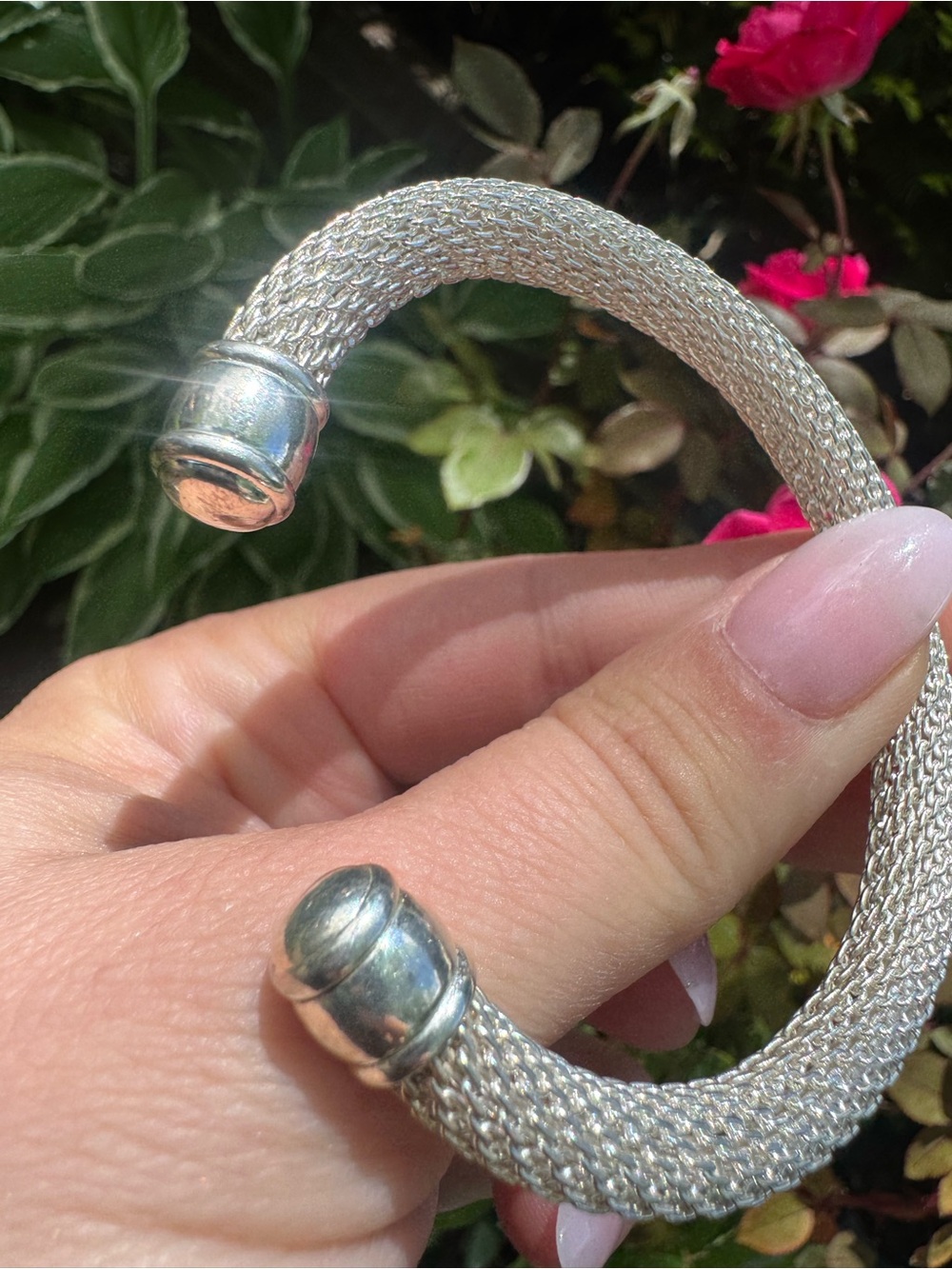Tiffany & Co. Elsa Peretti Sterling Silver Mesh Open Cuff Bracelet - Picture 13 of 15